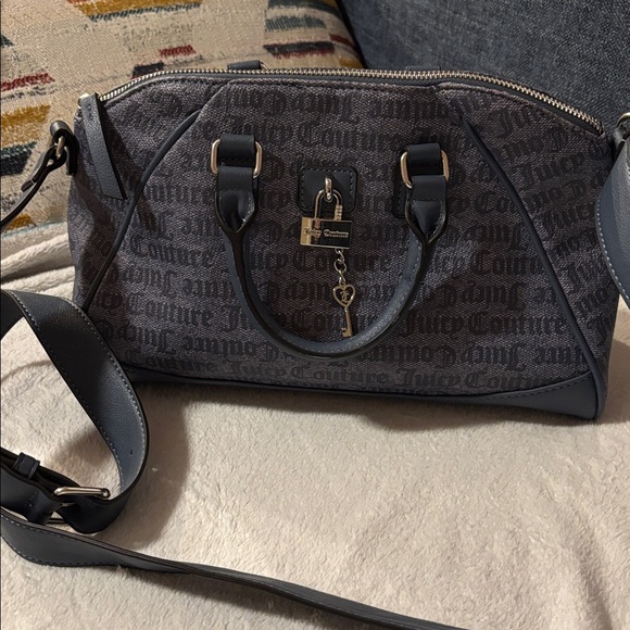 Juicy Couture Eastside Westside Satchel with Denim Logo W Silver Lock/Key BNOT